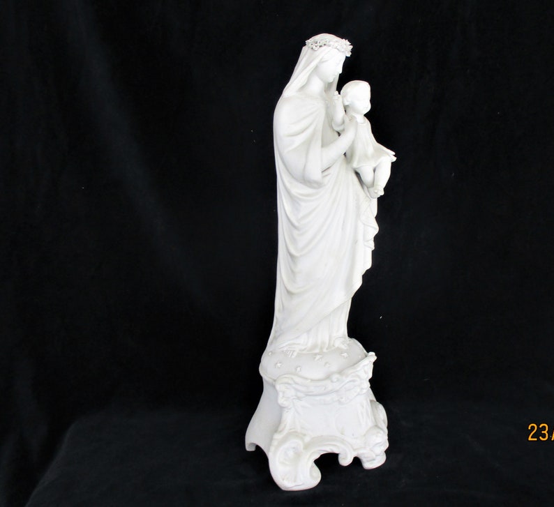 Large French Antique 1900 Bisque Statue Virgin Mary Our Lady - Etsy