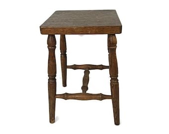 Vintage Stool Pedestal plant stand side Occasional table vintage French Oak