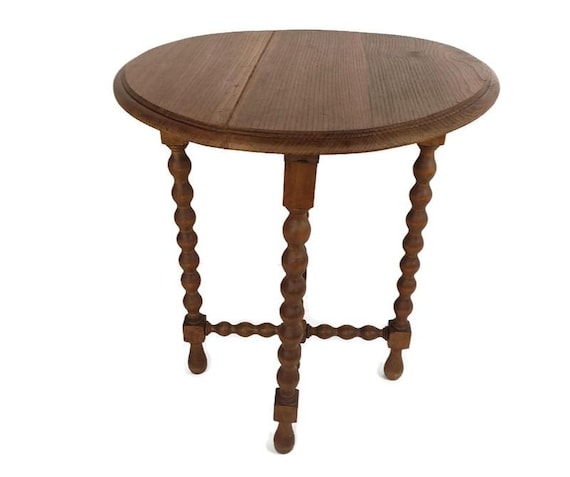 Large Bobbin Legs Wooden Side Wine Table Pedestal Plant Bonsai Stand Georgian Barn Style