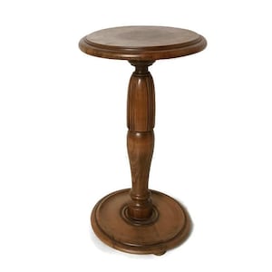 Vintage carved wooden pedestal stylish plant stand bonsai table side table barn style