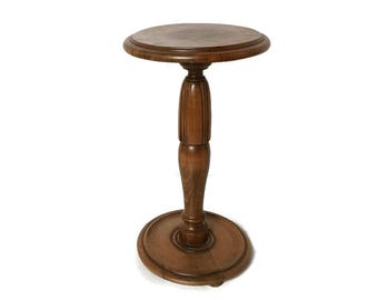 Vintage carved wooden pedestal stylish plant stand bonsai table side table barn style