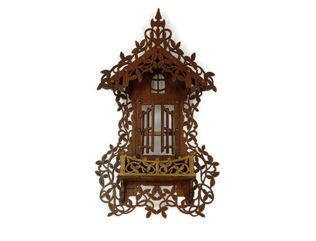 Hand Carved Wooden Chapel Niche for Statue Lace Hanging HTF Etsy
