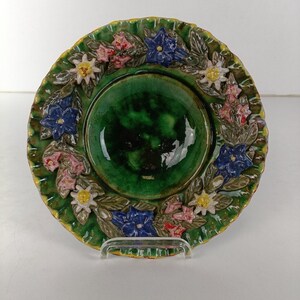 Antique Art Deco Pottery faience Ceramic Charger Plate France Decorative image 3