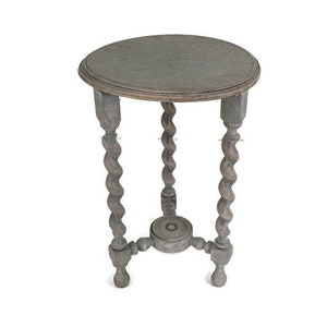 Barley Twist Holz-Weintisch aus Holz, Pflanze, Bonsai-Ständer, Scheune, Landhaus, grau