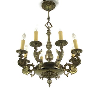 Gothic Ornate Brass 8 Arms Lights Chandelier Revival Dragons Empire Impressive