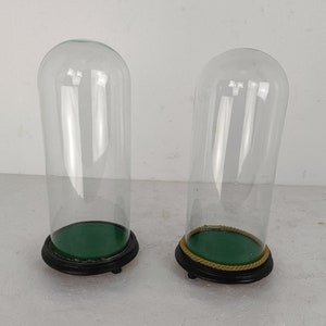 Couple antique Round Hand Blown Glass Domes Globes Steampunk Display 15.35&quot; D 6.29&quot;