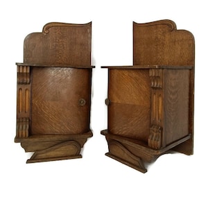 Pair Couple Antique Jugendstil Nightstands End tables Dresser  Vanity Cabinets