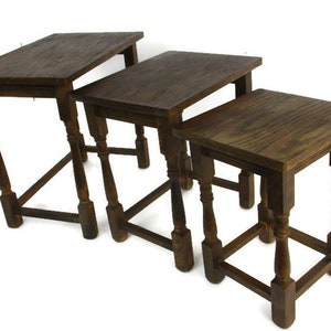 Set von 3 Mid-Century Holz Stapeln Nesting Tables Beistelltische