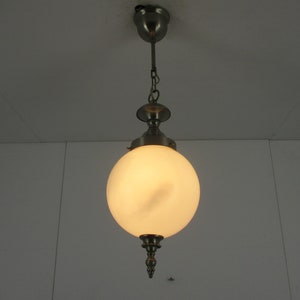 Chandelier Pendant Milk Glass Opaline Atomic Mid Century Modern Modernist