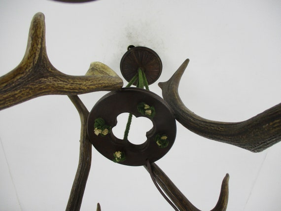 Hand Made Antler Chandelier Ceiling Pendant 4 Lights Hunter