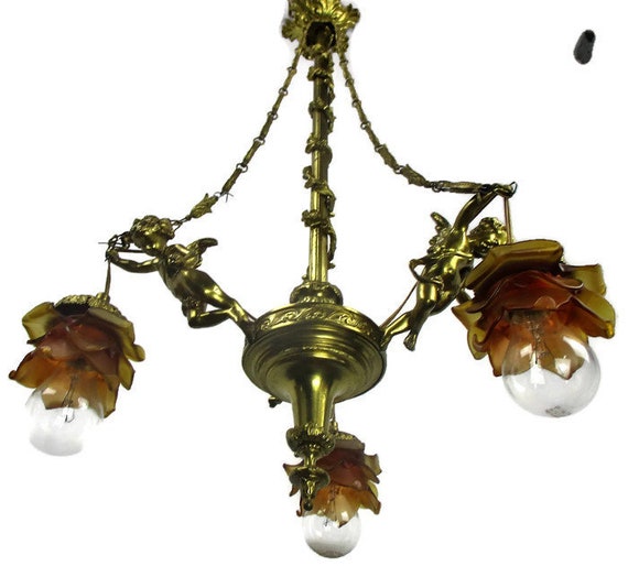 Brass and Crystal Chandelier - Putti Fine Furnishings Canada
