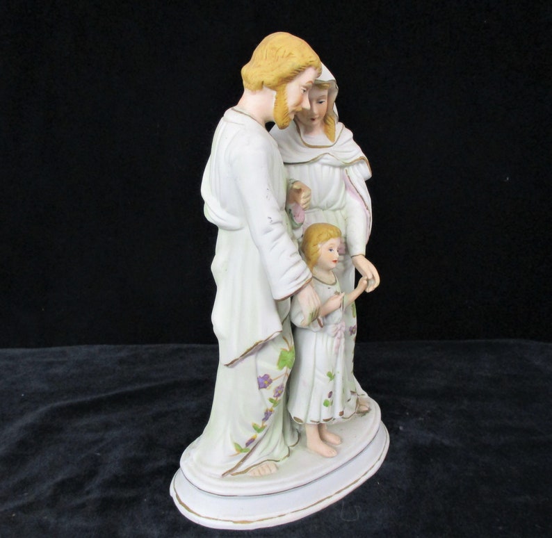 Holy Family Bisque Porcelain Statue Infant Child Jesus Christ Etsy