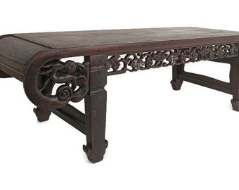 Exquisite Antique Chinese Hand Carved Wooden Ornate Kang Coffee table Rectangular WOW