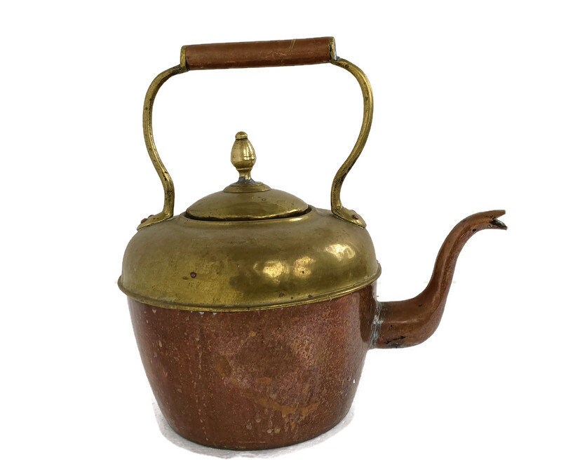 Antique copper and brass tea kettle – Paul Madden Antiques