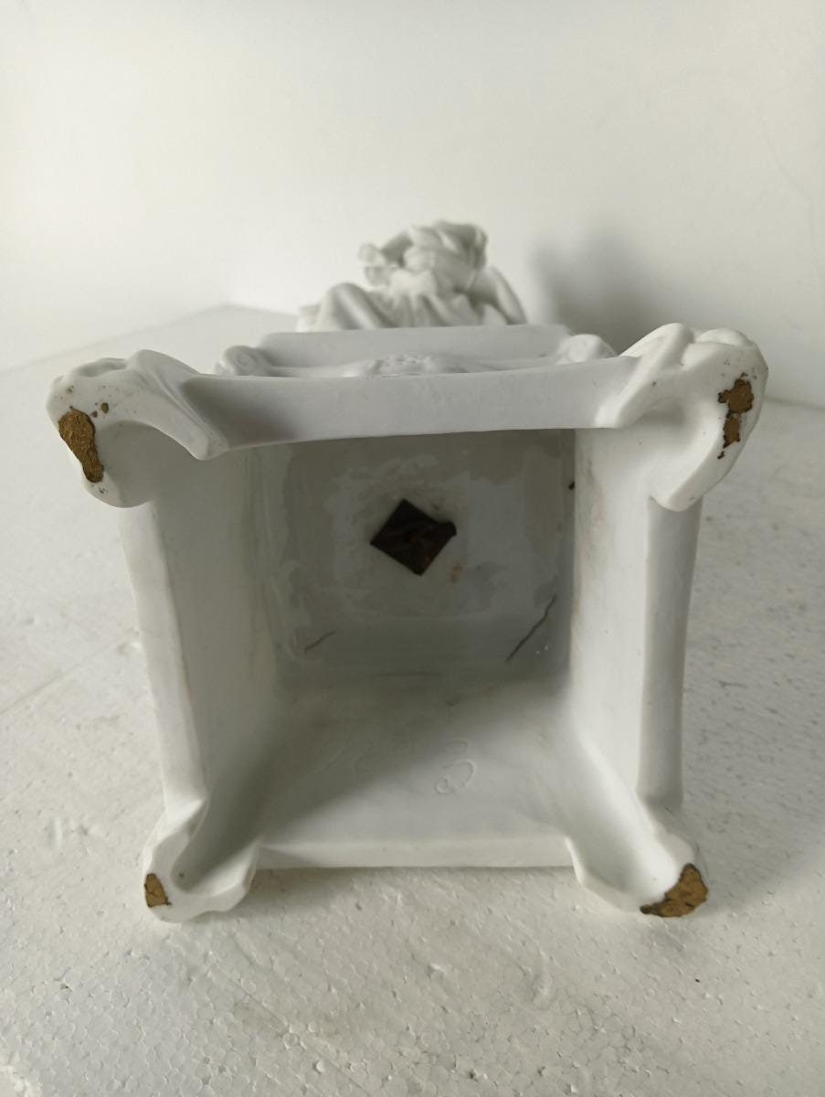 Large Antique French Bisque Porcelain Statue Madonna Virgin Mary Infant ...