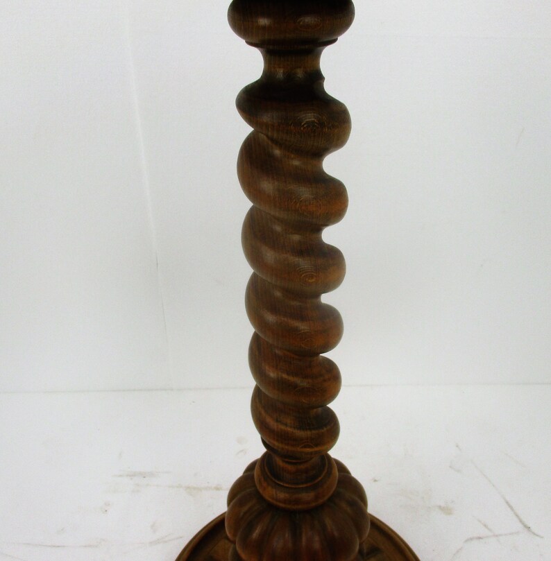 Hand Carved Wood Barley Twist Pedestal Display Side Table Etsy