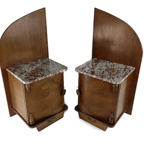 Antique Art Deco Nightstands End tables Dresser 20s 30s Vanity Cabinets  Wood Cabinets Pair wow