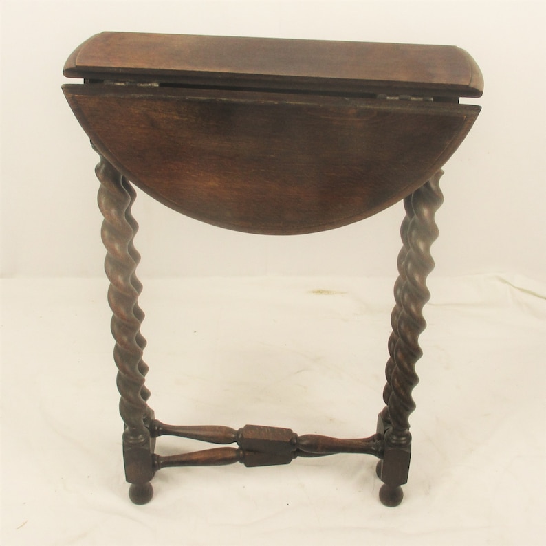 Barley Twist Wood Side Occasional Wine Coffee Tea Table Pedestal Plant Stand pliable