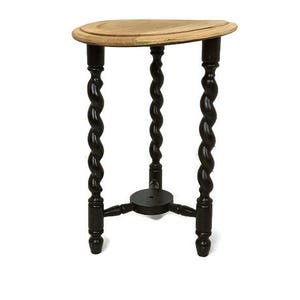 Barley Twist Wooden Side Wine Table Pedestal Plant Bonsai Stand Two Tier Barn Country two toned