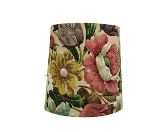 Abat-jour vintage en tissu fleurs colorées polychrome authentique abat-jour pour lampe