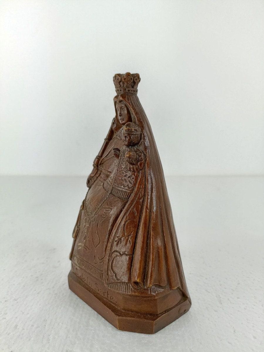 Black Madonna De La Sarte Virgin Mary Notre Dame Resin Polychrome Rare ...