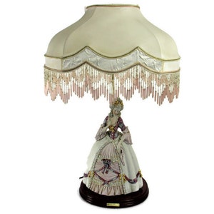 Vittorio Sabadin Desk Lamp Figurine Statue Capodimonte Victorian Lady extremely rare Collector