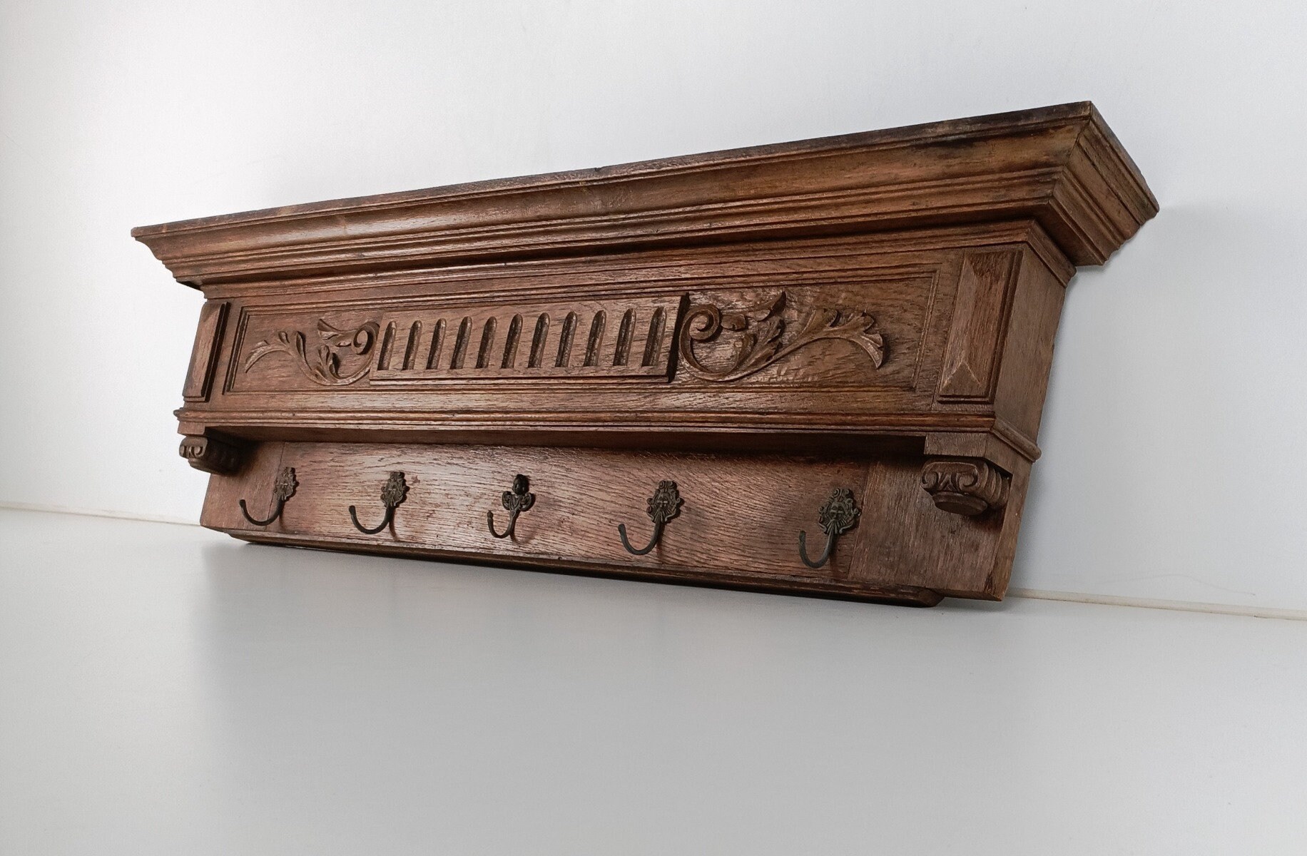 Etched Rack Antique Carved Wood Coat Hat Rack Ornate Etched Hand Carved Wood Oack ...