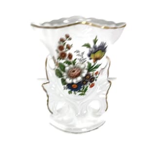 Vieux Bruxelles Porcelain Fan Flair Bridal Vase Flower Bouquet Belgium antique