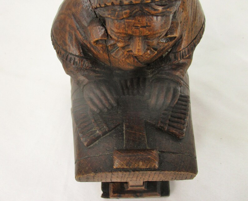 Hand Carved Wooden Statue Woman Bruges Brugge Lace Maker Folk Art Lovely Sculpture