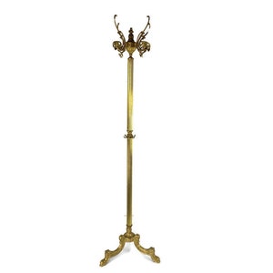 Standing Hall Tree Coat Hallway Rack Brass  Italian  Hollywood regency style Eyecatcher