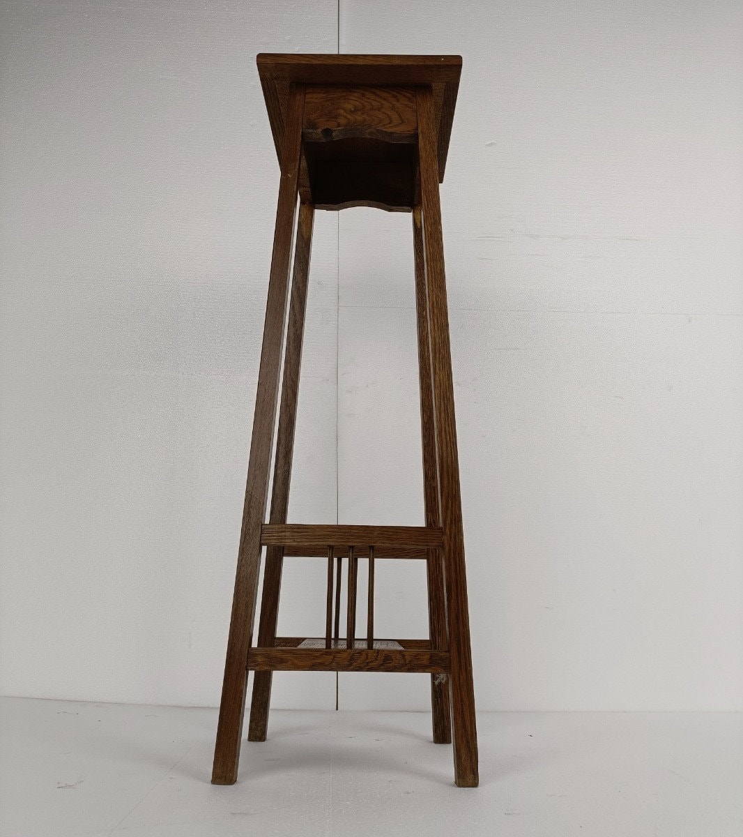 ヴィンテージ木製台座ディスプレイテーブルプラントスタンドタイル