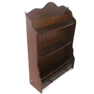 Wall Cabinet Shelving Herbs Plants  Wood Wall hanging Display Country Farmhouse Style