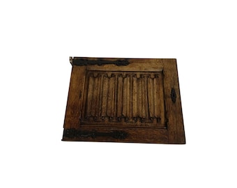 Pannello per porta antico in legno di recupero con finiture in ferro - Recupero architettonico del XIX secolo