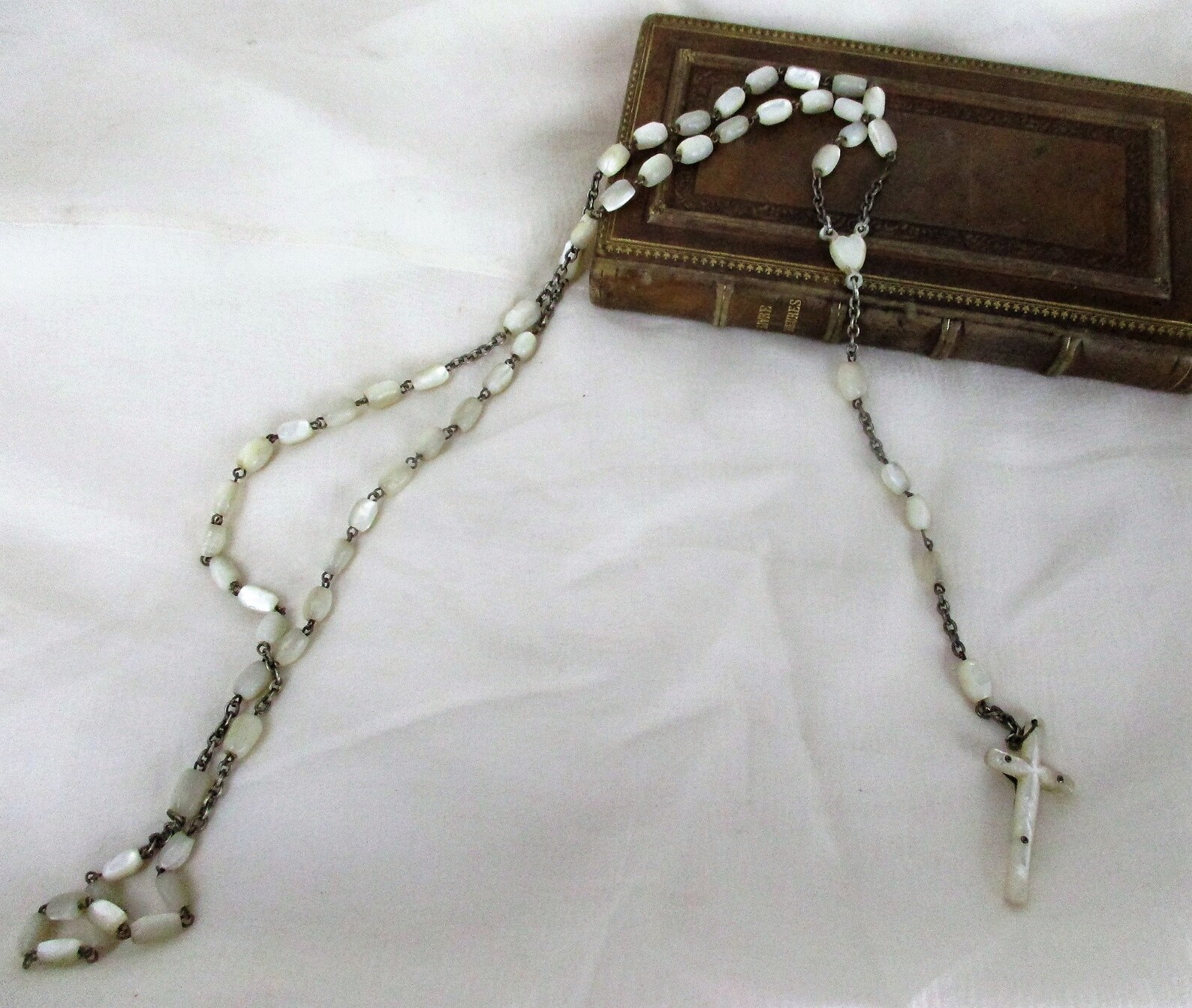 Antique Rosary Bead Mother of Pearl Nun Priest Praying Beads Etsy