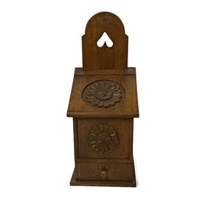 Beautiful French Antique  French Country House   Solid   Wood Salt Box, Boite De Sel.