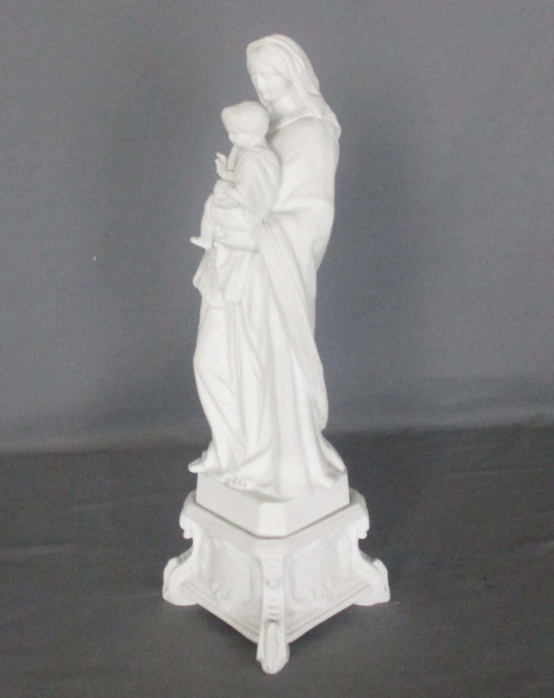 Large French Antique 1900 Bisque Statue Virgin Mary Our Lady With ...