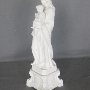 Large French Antique 1900 Bisque Statue Virgin Mary Our Lady With ...