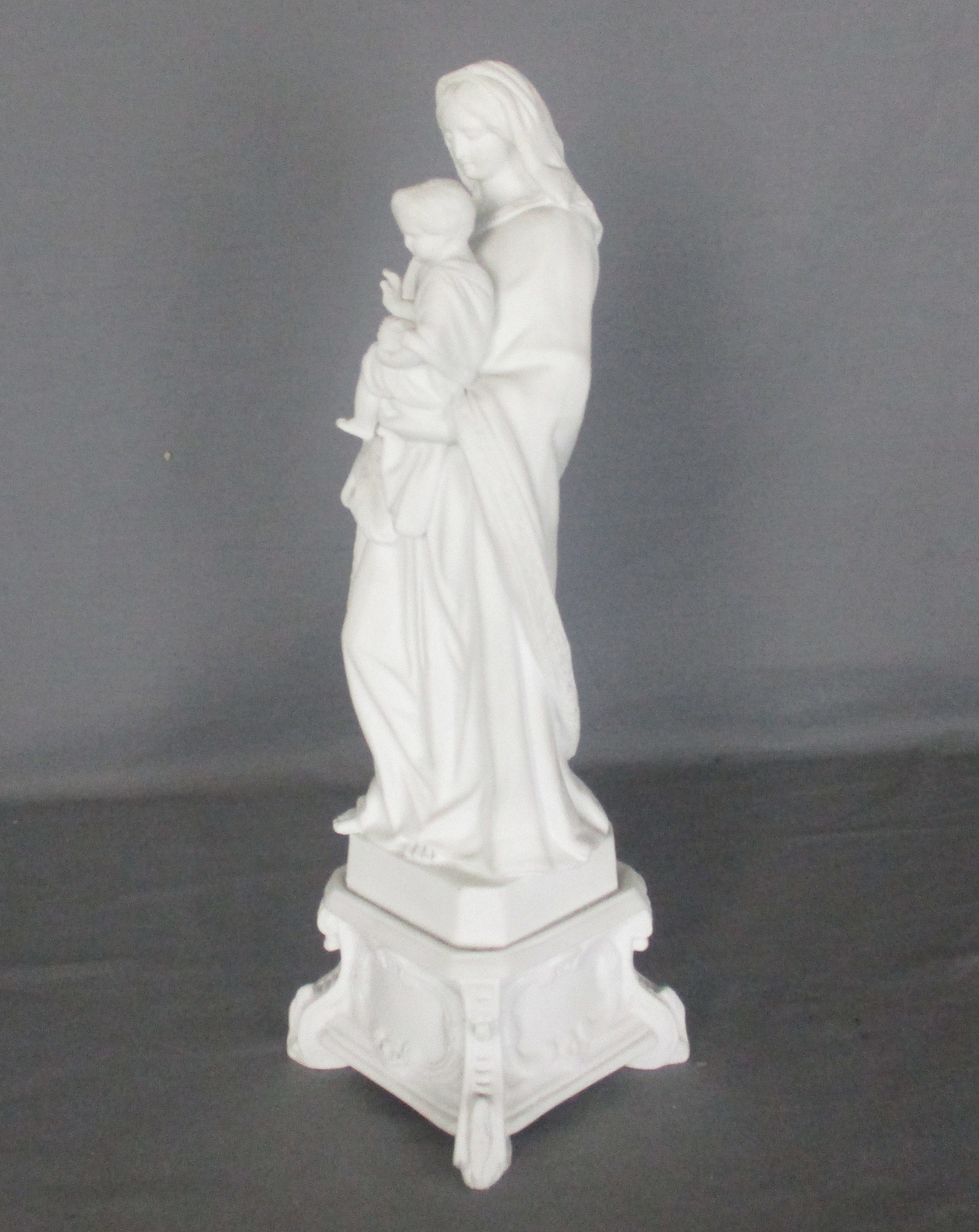 Large French Antique 1900 Bisque Statue Virgin Mary Our Lady With ...