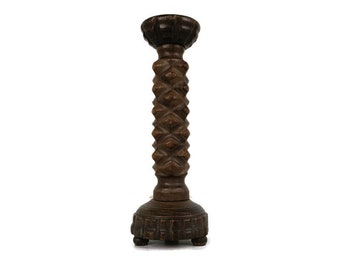 vintage hand carved wooden Wood Ornate Spanish Candle holder Candle stick