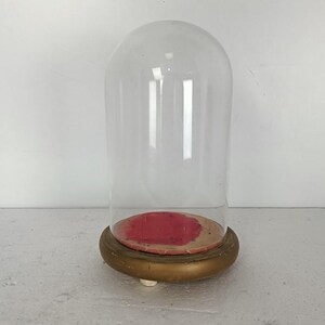 Kleine antike runde mundgeblasene Glaskuppel Globus Steampunk Display Uhr 20,5 cm D 12,5 cm