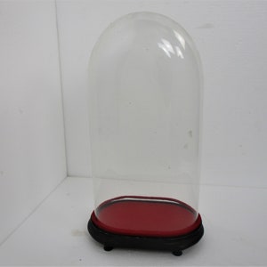 Antique Victorian Oval Hand Blown Glass Globe Dome Doll Clock 18.89&quot; H 9.84&quot;W