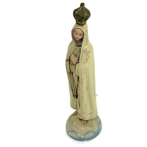 Vintage Our Lady Fatima Statue Plaster Portugal Lovely HTF Collector 17.91&quot;
