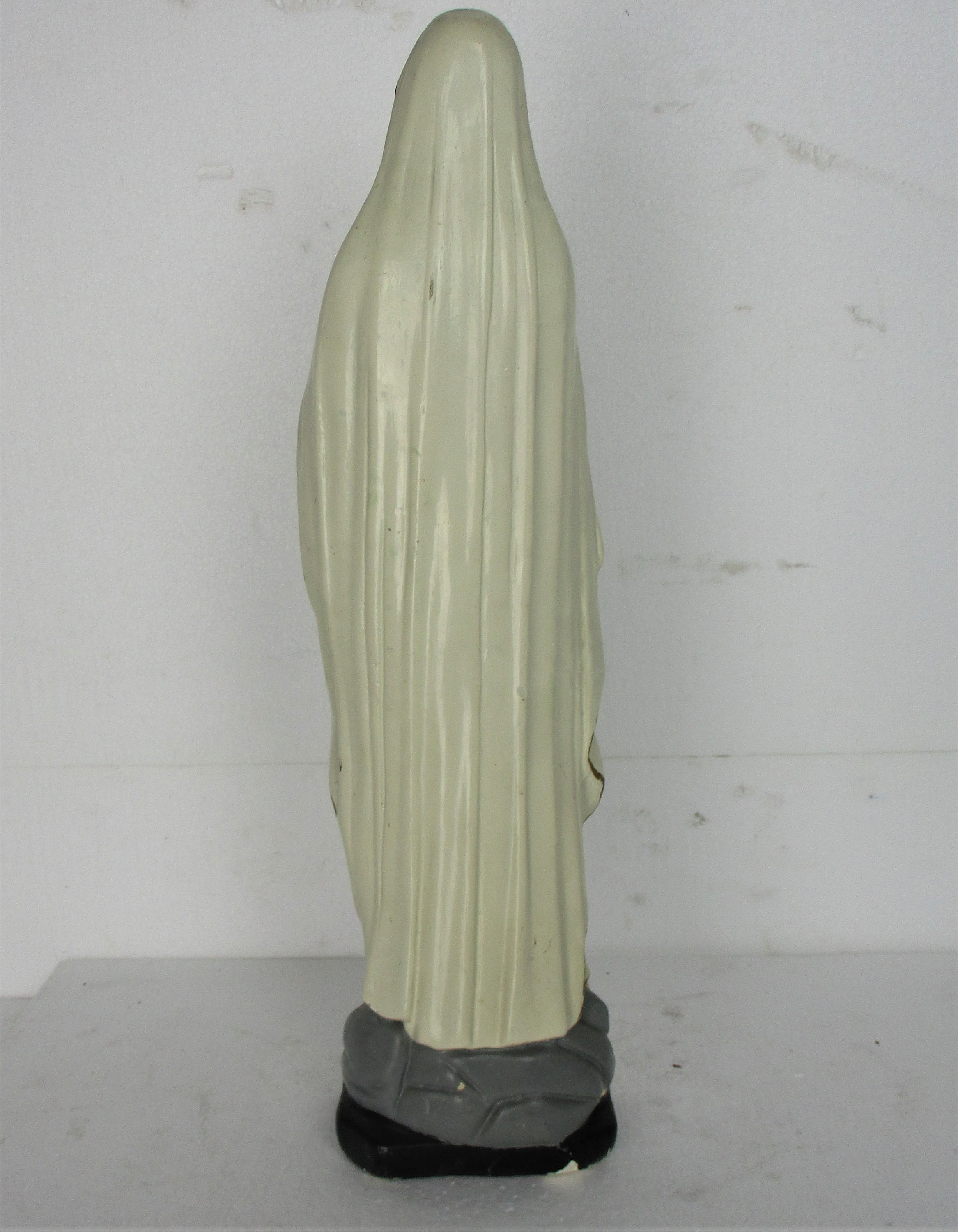 Vintage French Virgin Mary Madonna Our Lady of Lourdes Plaster Statue ...