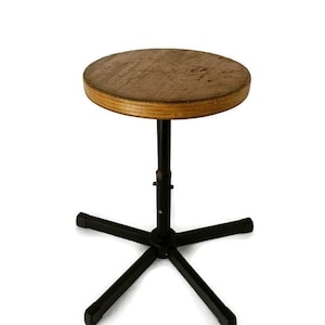 fifties Swivel Plywood Industrial Adjustable Stool Chair Loft Modernist