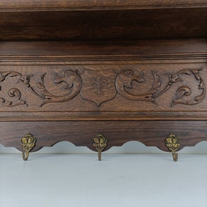 Etched Rack Gorgeous Antique Carved Wood Coat Hat Rack Ornate Etched Hand Carved ...