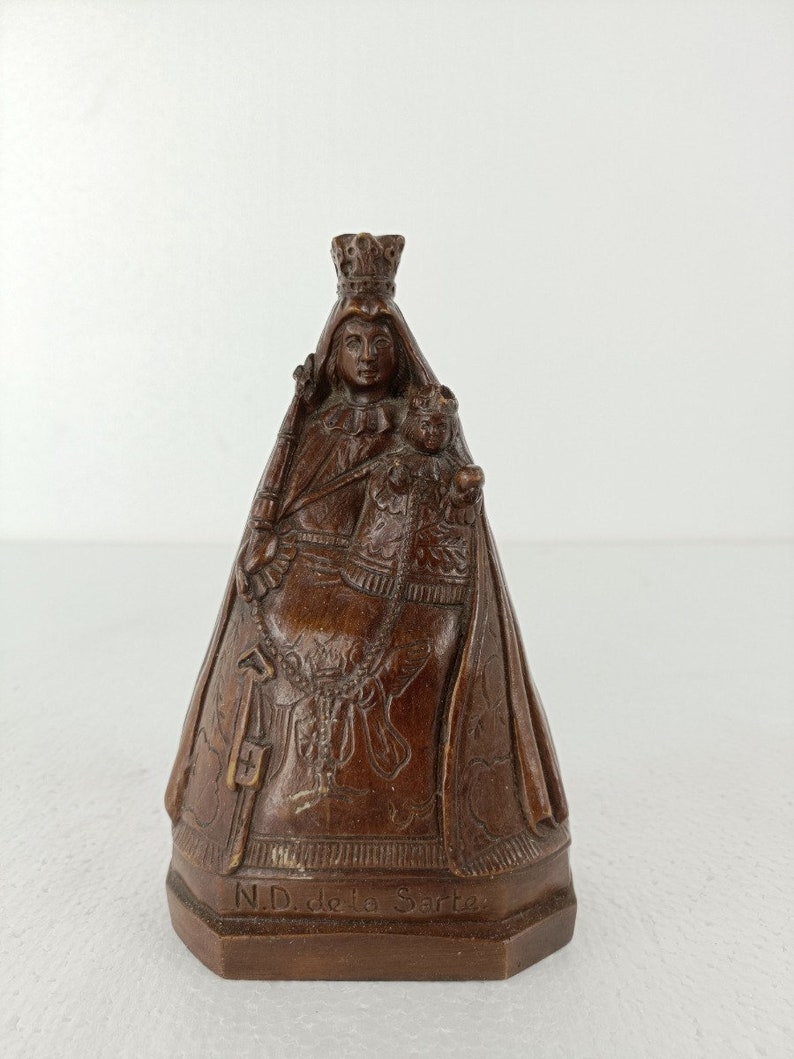 Black Madonna De La Sarte Virgin Mary Notre Dame Resin Polychrome Rare ...