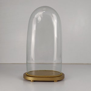 Antike viktorianische ovale mundgeblasene Glaskugel-Kuppel-Puppenuhr 44,7 cm - 8,85