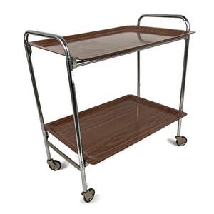Halverwege de eeuw bijzettafel barwagen thee cocktail serveerwagen Deense moderne stijl opvouwbaar iconisch Dinett Bremshey
