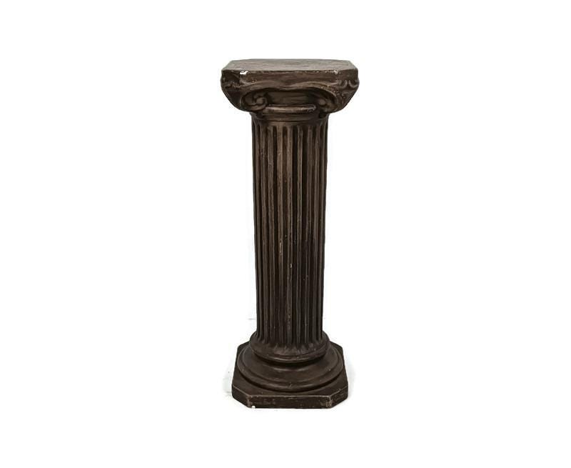 vintage plant stand pedestal pillar plaster side table very rare