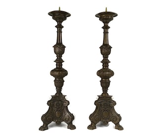 antique couple pair of candle sticks Bronze Candle Holders Decorative